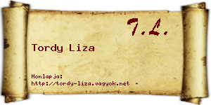 Tordy Liza névjegykártya